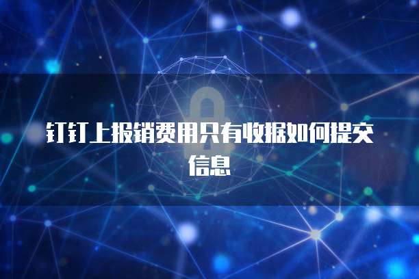 钉钉上报销费用只有收据如何提交信息