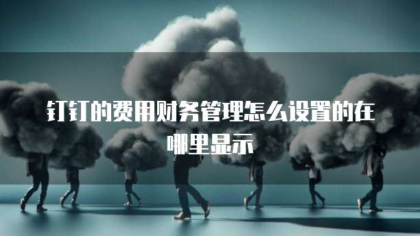 钉钉的费用财务管理怎么设置的在哪里显示