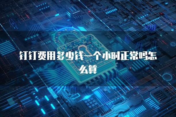 钉钉费用多少钱一个小时正常吗怎么算