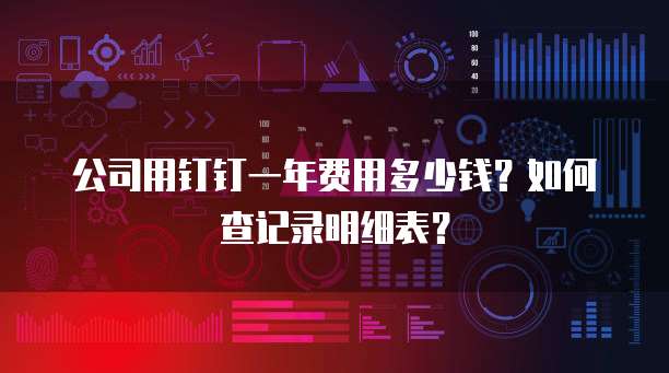 公司用钉钉一年费用多少钱？如何查记录明细表？
