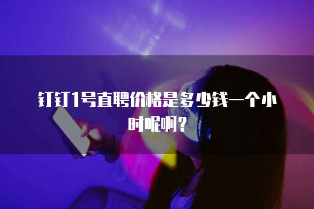 钉钉1号直聘价格是多少钱一个小时呢啊?
