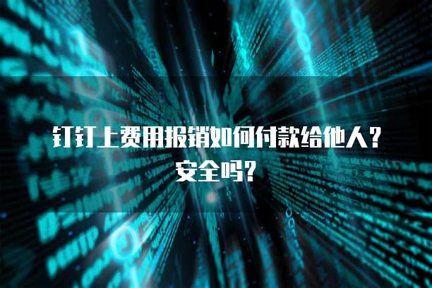 钉钉上费用报销如何付款给他人？安全吗？
