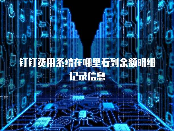 钉钉费用系统在哪里看到余额明细记录信息