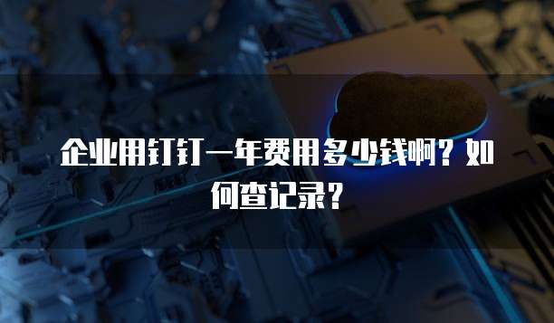 企业用钉钉一年费用多少钱啊?如何查记录?