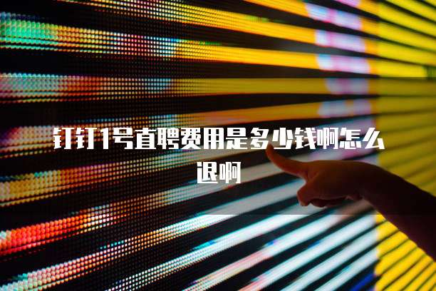 钉钉1号直聘费用是多少钱啊怎么退啊