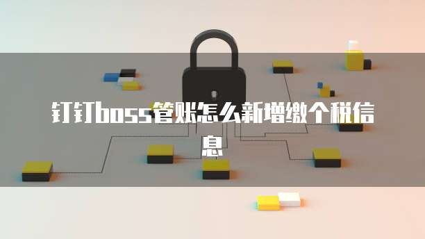 钉钉boss管账怎么新增缴个税信息