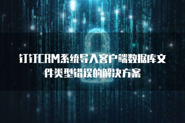 钉钉CRM系统导入客户端数据库文件类型错误的解决方案