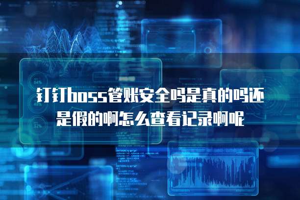 钉钉boss管账安全吗是真的吗还是假的啊怎么查看记录啊呢