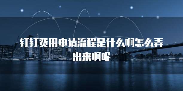 钉钉费用申请流程是什么啊怎么弄出来啊呢
