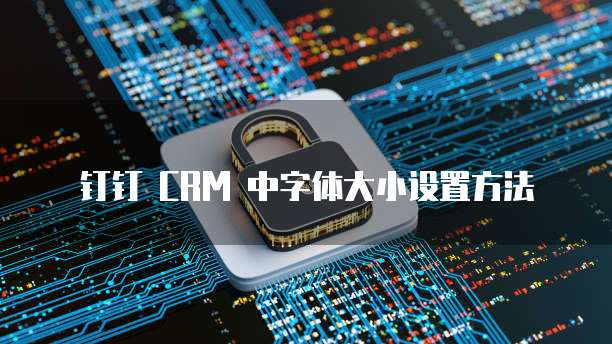 钉钉 CRM 中字体大小设置方法
