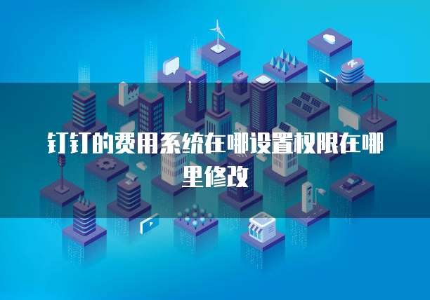 钉钉的费用系统在哪设置权限在哪里修改