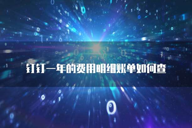 钉钉一年的费用明细账单如何查