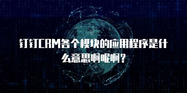 钉钉CRM各个模块的应用程序是什么意思啊呢啊?