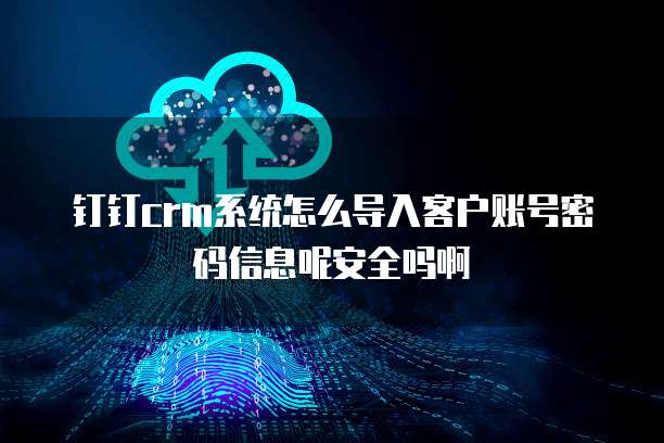 钉钉crm系统怎么导入客户账号密码信息呢安全吗啊