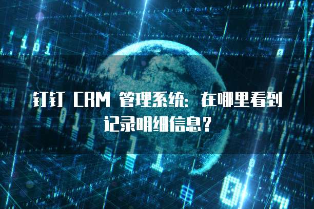 钉钉 CRM 管理系统:在哪里看到记录明细信息?