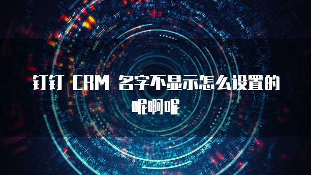 钉钉 CRM 名字不显示怎么设置的呢啊呢