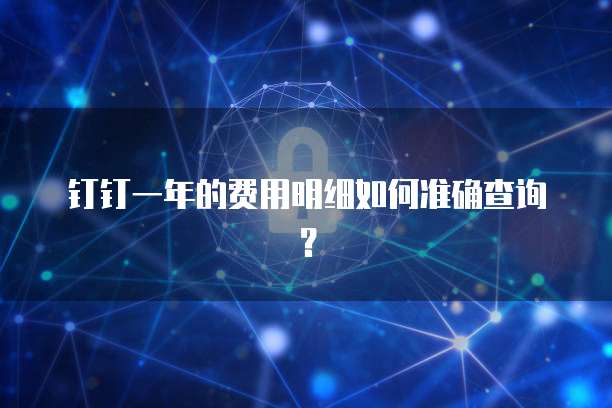 钉钉一年的费用明细如何准确查询?
