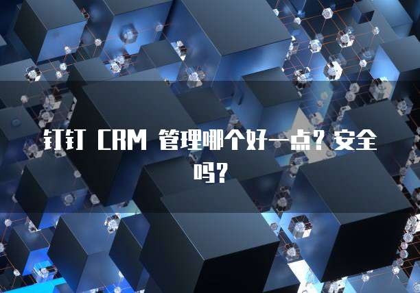 钉钉 CRM 管理哪个好一点?安全吗?