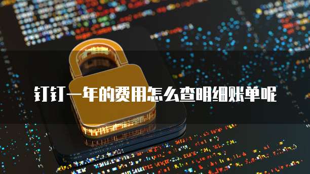 钉钉一年的费用怎么查明细账单呢