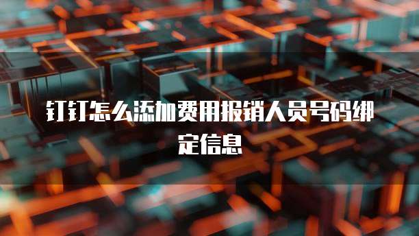 钉钉怎么添加费用报销人员号码绑定信息