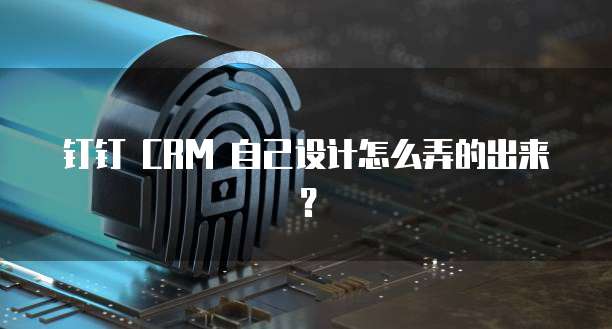 钉钉 CRM 自己设计怎么弄的出来？