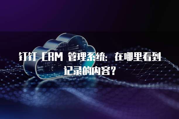 钉钉 CRM 管理系统:在哪里看到记录的内容?