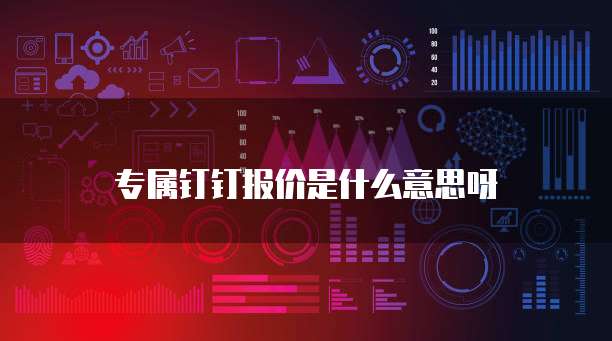 专属钉钉报价是什么意思呀