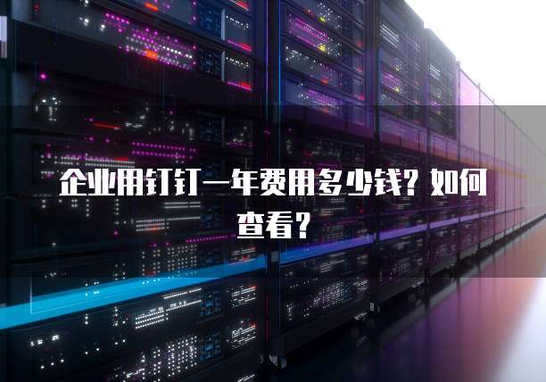 企业用钉钉一年费用多少钱?如何查看?