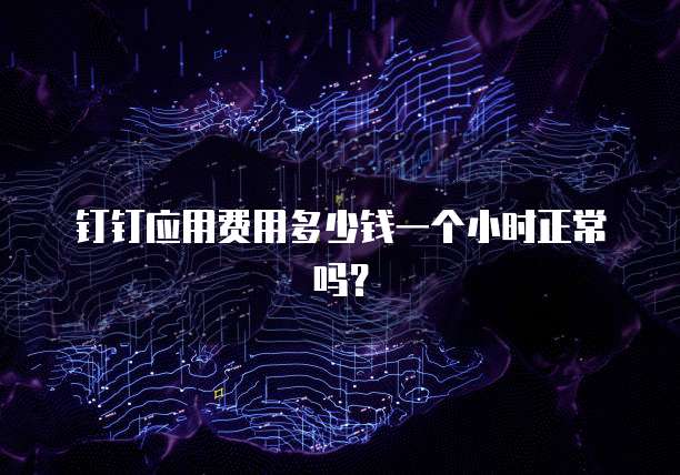 钉钉应用费用多少钱一个小时正常吗?