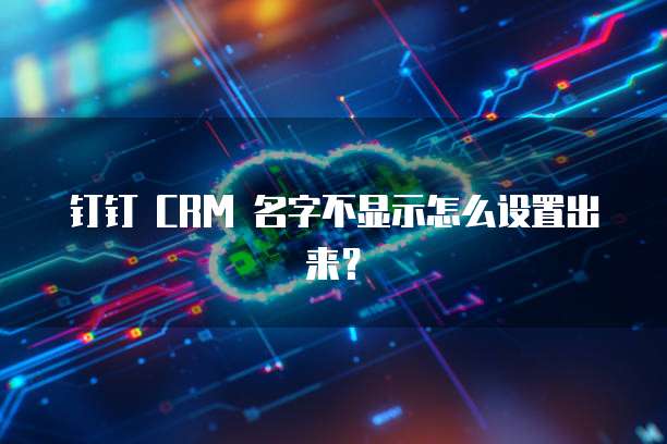 钉钉 CRM 名字不显示怎么设置出来？