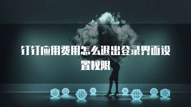 钉钉应用费用怎么退出登录界面设置权限