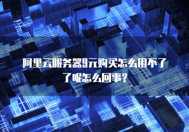 阿里云服务器9元购买怎么用不了了呢怎么回事?