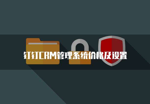 钉钉CRM管理系统价格及设置
