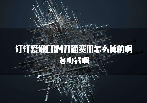 钉钉爱课CRM开通费用怎么算的啊多少钱啊