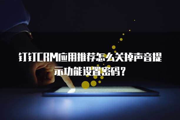 钉钉CRM应用推荐怎么关掉声音提示功能设置密码?
