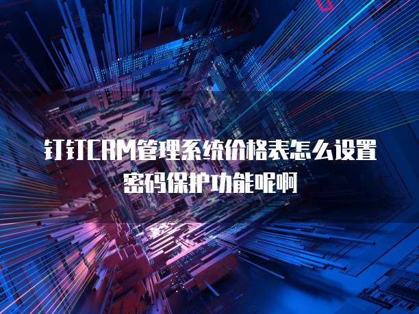 钉钉CRM管理系统价格表怎么设置密码保护功能呢啊