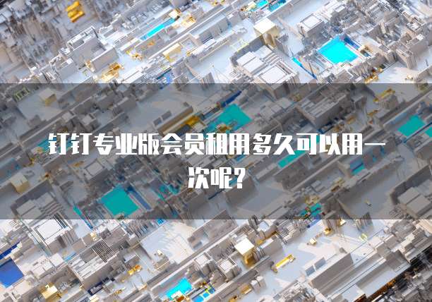 钉钉专业版会员租用多久可以用一次呢?