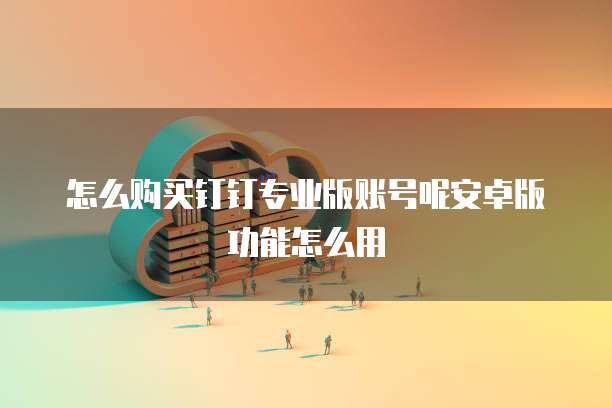怎么购买钉钉专业版账号呢安卓版功能怎么用
