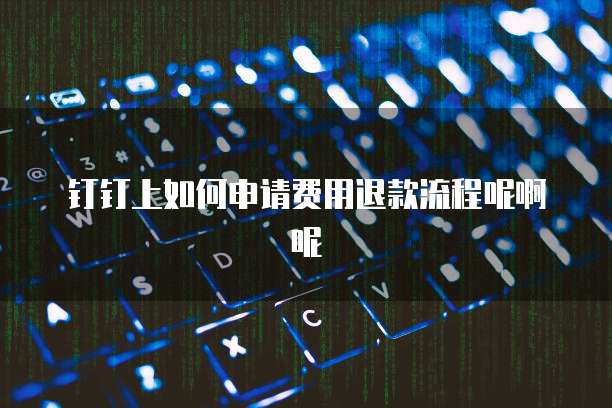钉钉上如何申请费用退款流程呢啊呢