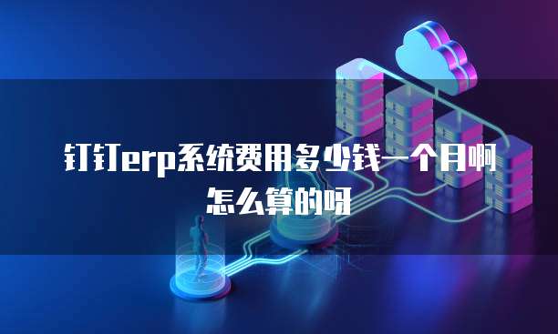 钉钉erp系统费用多少钱一个月啊怎么算的呀