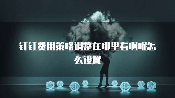 钉钉费用策略调整在哪里看啊呢怎么设置