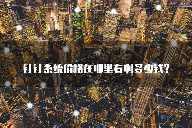 钉钉系统价格在哪里看啊多少钱?