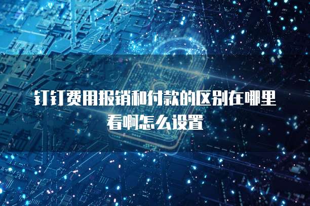 钉钉费用报销和付款的区别在哪里看啊怎么设置