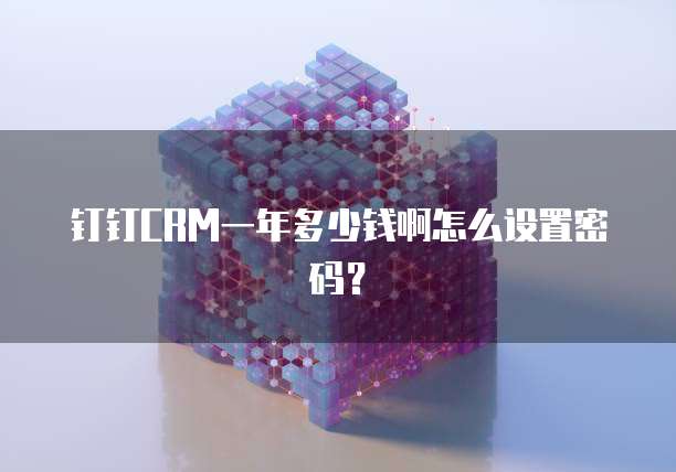 钉钉CRM一年多少钱啊怎么设置密码?