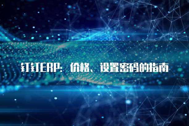钉钉ERP:价格、设置密码的指南