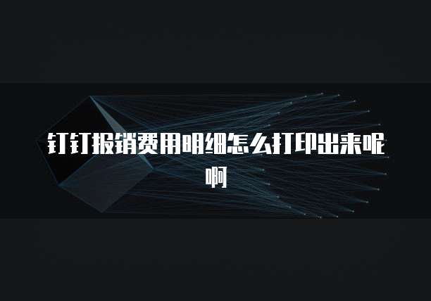 钉钉报销费用明细怎么打印出来呢啊