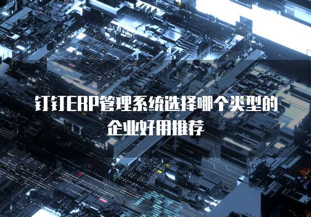 钉钉ERP管理系统选择哪个类型的企业好用推荐