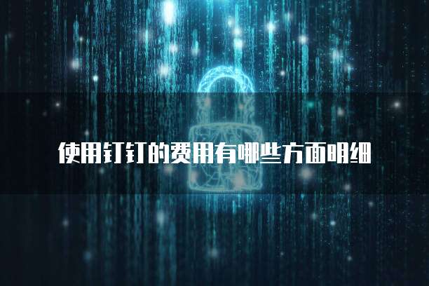 使用钉钉的费用有哪些方面明细