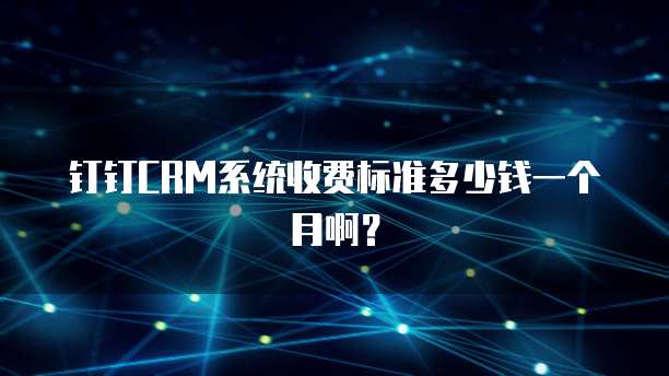 钉钉CRM系统收费标准多少钱一个月啊?
