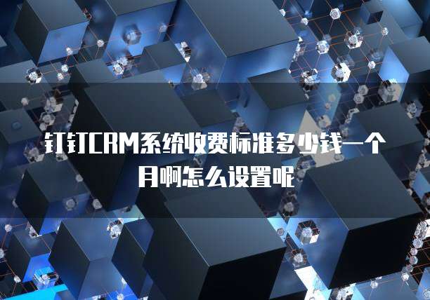 钉钉CRM系统收费标准多少钱一个月啊怎么设置呢
